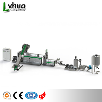 LDPE الطاقة 75-30kw 70r / دقيقة خاتم الماء الساخن خط إنتاج الكريات تكوير LDK 250-300 كجم / ساعة